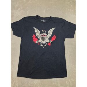 Melmarc Graphic T-Shirt Men L Fit M Black Freedom Liberty Eagle Short Sleeve Tee